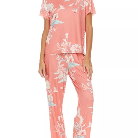 Flora by Flora Nikrooz Women's 2-Pc. Jody Floral Pajamas Set - Orange - Picture 2 of 3